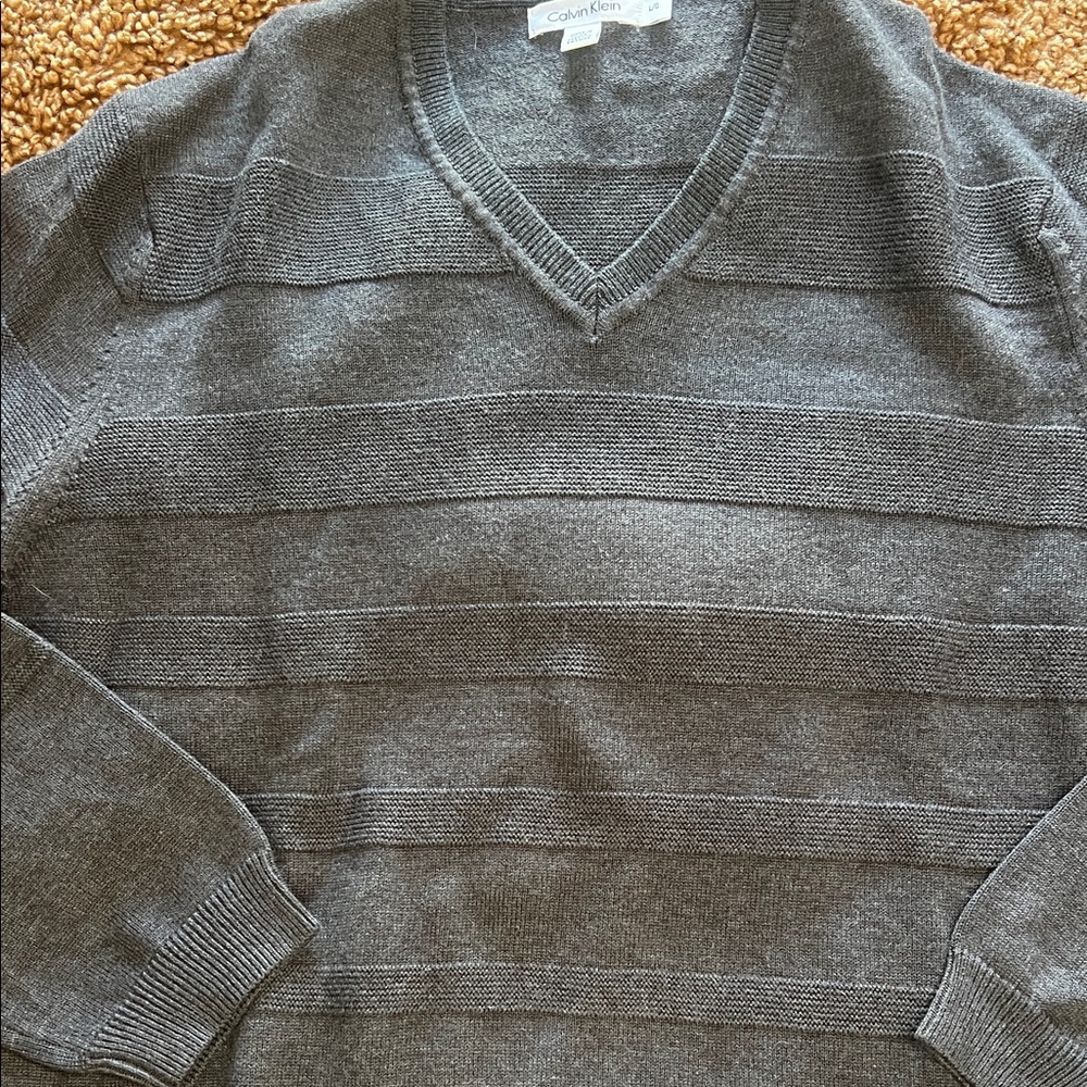 Calvin Klein Dark Gray V-Neck Sweater - Picture 5 of 5